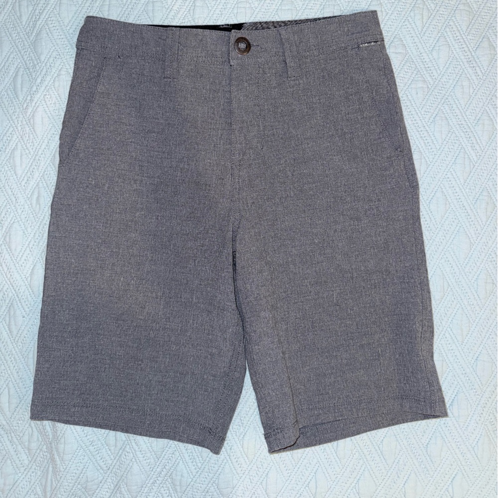 Volcom Teen’s Hybrid Gray Flat-Front Shorts
